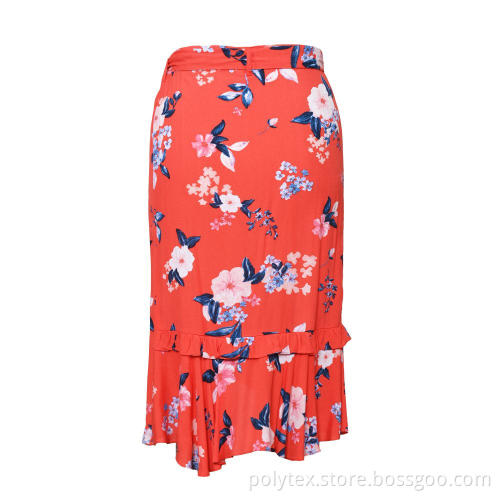 Women's Sexy Floral High Waist Ruffled Skirt